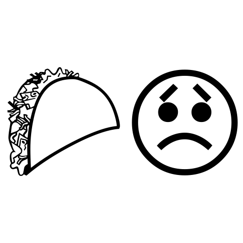 🌮😞 Emoji Domain black and white Symbola rendering